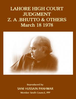Lahore High Court Judgment against Z. A. Bhutto & Others March 18, 1978